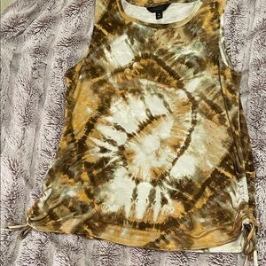 Simply Vera Vera Wang Brown and Cream Tie-Dye Tank Top